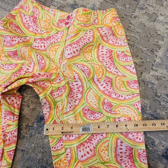 Talbots Melon Watermelon Crop Cotton Pants wome size 6 Petite 6P - Picture 7 of 16